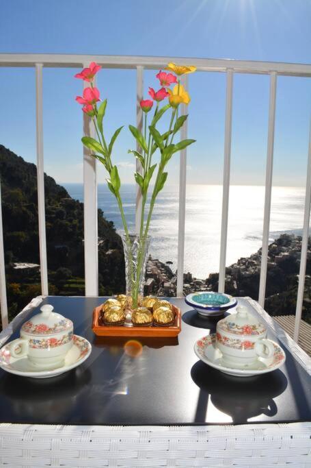 Casa Rossia Breathtaking Sea View Apartment In Positano Kültér fotó
